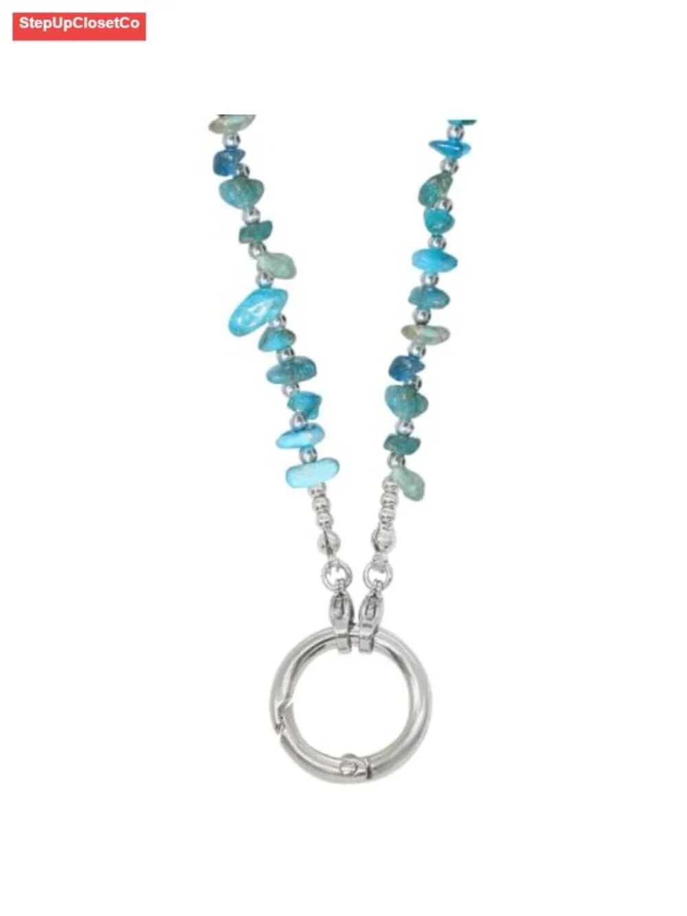 Natural Stone Chip Beaded Eyeglass Chain Necklace Holder with Lobster Clasp